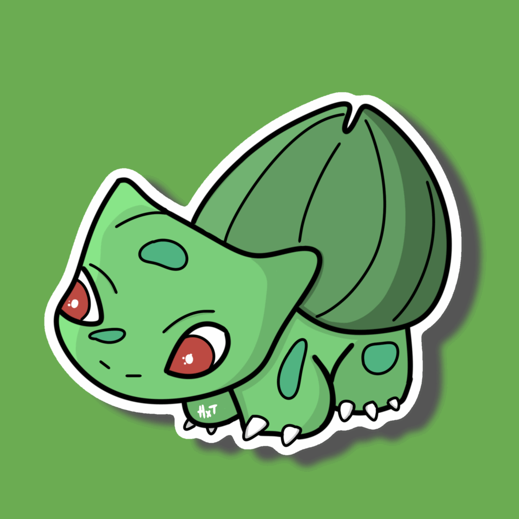 Projet Sticker Bulbizarre Gotta Stick'em All Pokémon Art Digital Sticker Création Procreate Great Pearler Créatif