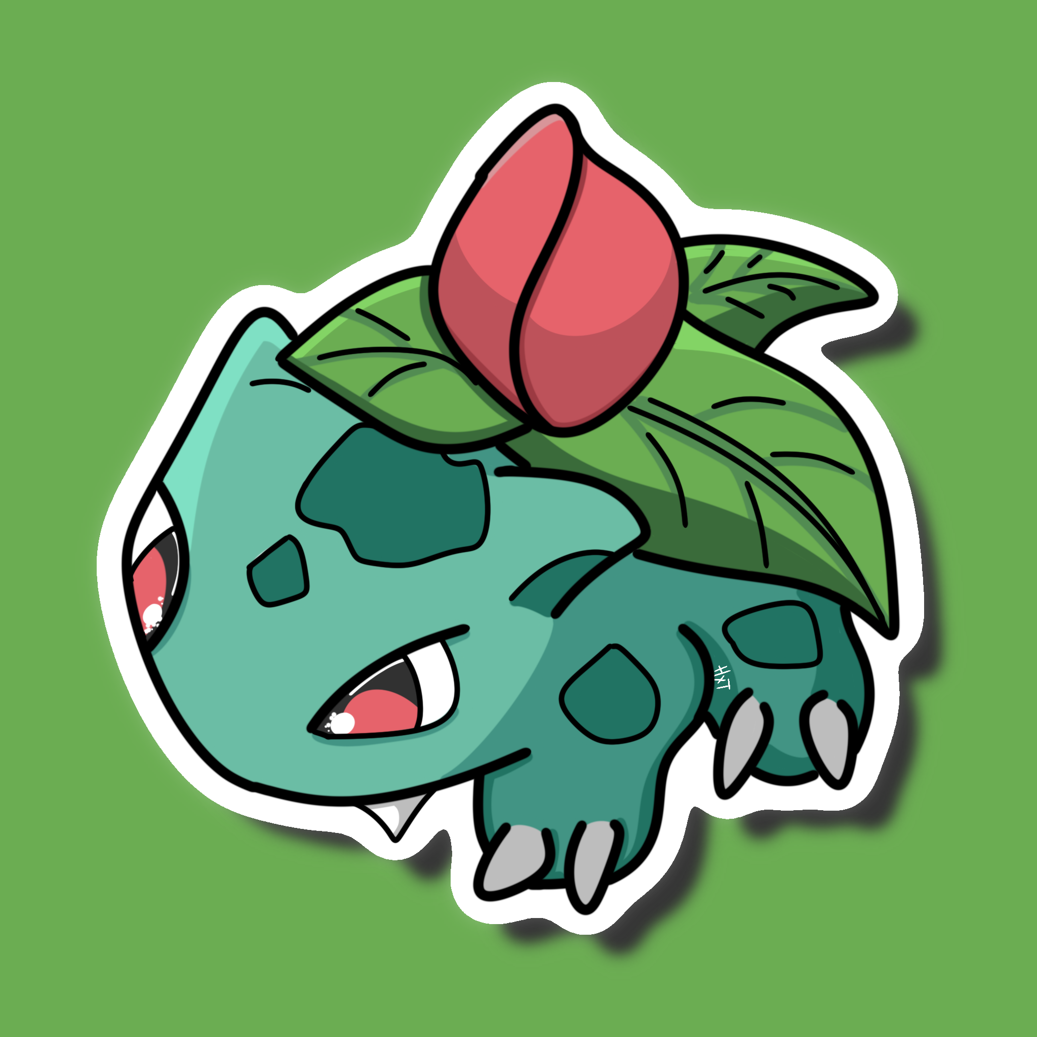 Projet Sticker Herbizarre Gotta Stick'em All Pokémon Art Digital Sticker Création Procreate Great Pearler Créatif