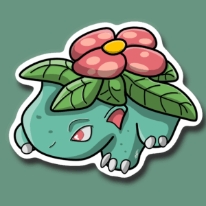 Projet Sticker Florizarre Gotta Stick'em All Pokémon Art Digital Sticker Création Procreate Great Pearler Créatif