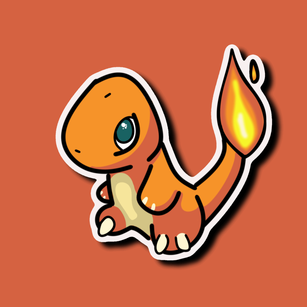 Projet Sticker Salamèche Gotta Stick'em All Pokémon Art Digital Sticker Création Procreate Great Pearler Créatif
