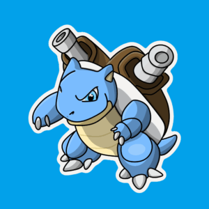 Projet Sticker Tortank Gotta Stick'em All Pokémon Art Digital Sticker Création Procreate Great Pearler Créatif