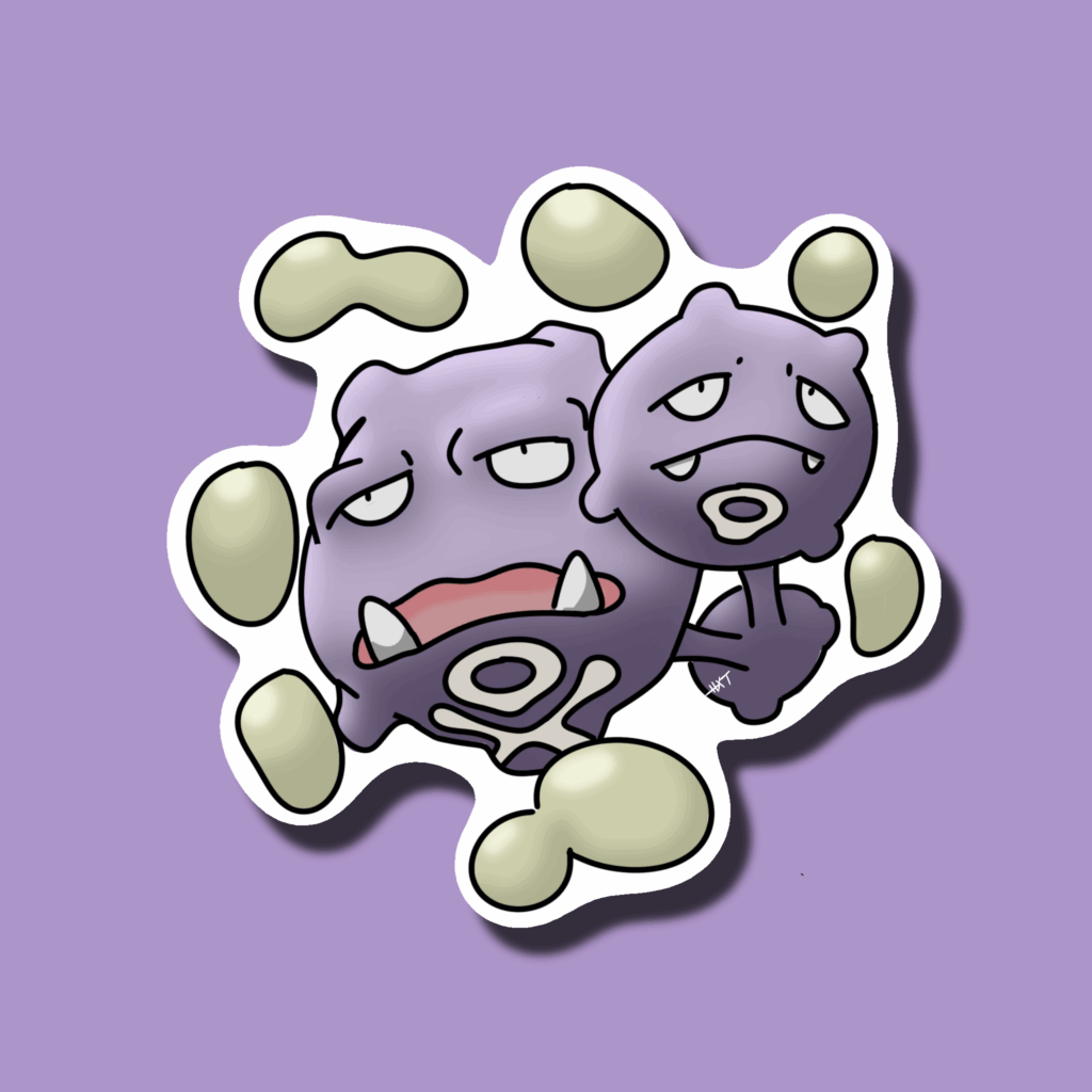 Projet Sticker Smogogo Gotta Stick'em All Pokémon Art Digital Sticker Création Procreate Great Pearler Créatif