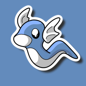 Projet Sticker Minidraco Gotta Stick'em All Pokémon Art Digital Sticker Création Procreate Great Pearler Créatif