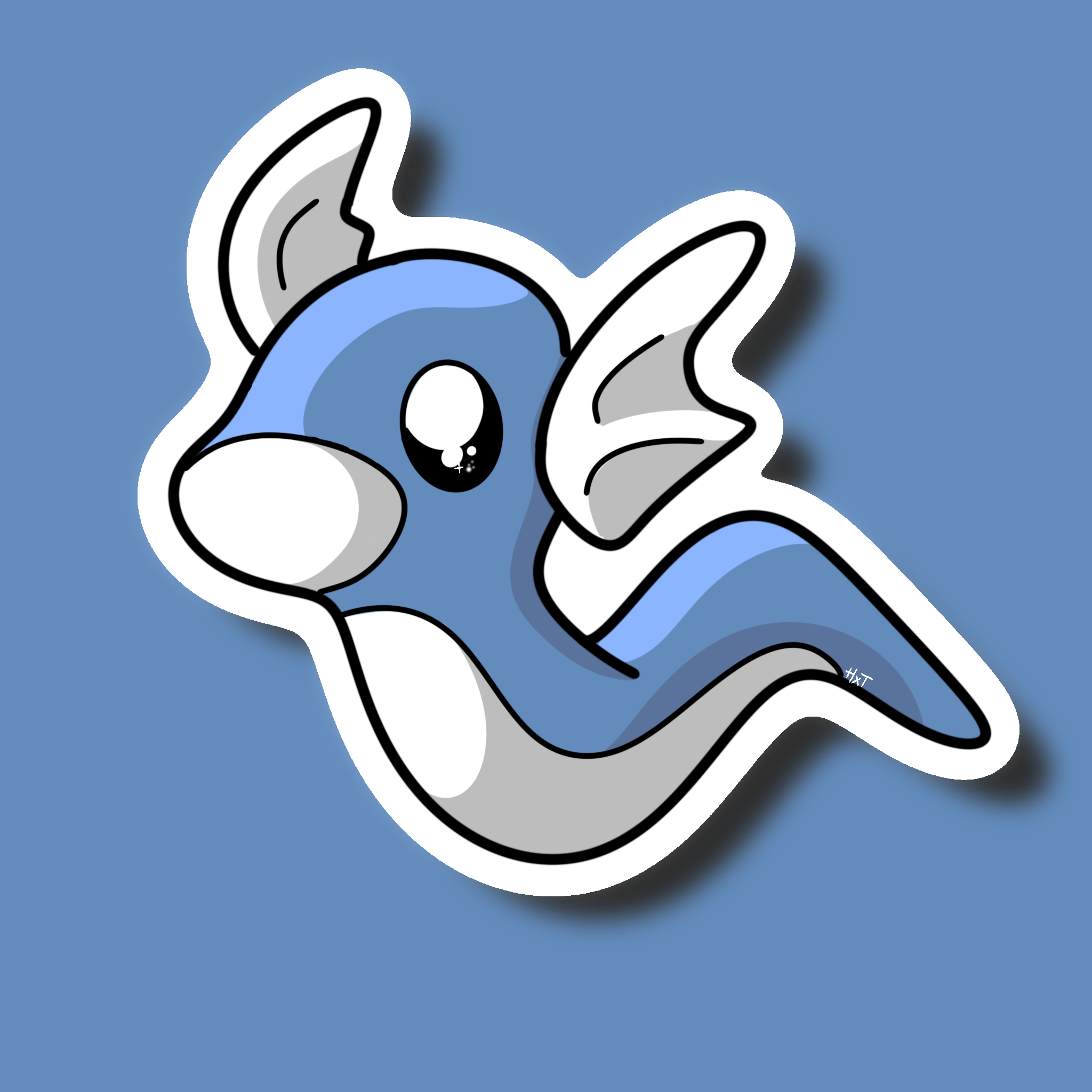 Projet Sticker Minidraco Gotta Stick'em All Pokémon Art Digital Sticker Création Procreate Great Pearler Créatif