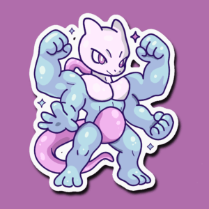 Pokefusion Mackogneur Mewtwo Pokémon Art Digital Sticker Création Procreate Great Pearler Créatif